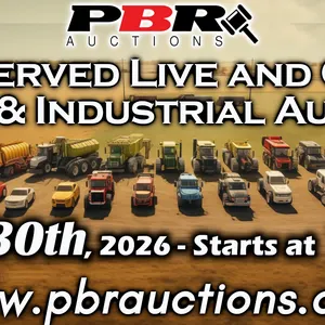 Unreserved Live and Online Farm & Industrial Auction (VIN Items) - May 30th, 2026 - Starting at 1pm