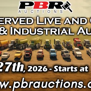 Unreserved Live and Online Farm & Industrial Auction (VIN Items) - June 27th, 2026 - Starting at 1pm