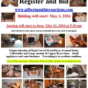 ONLLINE TIMED AUCTION SALE FOR THE ESTATE OF MRS PATRICIA FLATMAN - Portage la Prairie MB