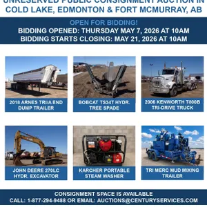 Unreserved Public Online Auction-May 21, 2026-Cold Lake, Edmonton & Fort McMurray, AB