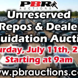 Unreserved Bank Repos & Dealerships Liquidation Auction - July 11th, 2026 - Starting at 9am