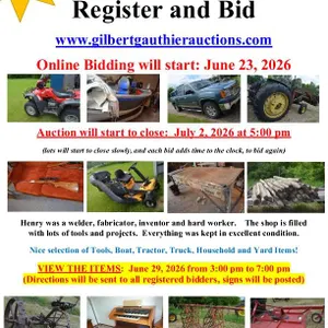 ONLINE TIMED AUCTION SALE FOR THE ESTATE OF MR HENRY SLEZAK - Brookdale MB