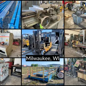 Excess Inventory, Industrial Machines, Iron Worker, Slip Roller, Band Saw, Lathe, Cleat Bender, 24 ga Crimper, 250KW Motor, Hand Tools & More