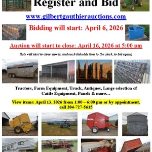 DENISE AND EDWARD GRIFT FARM ONLINE TIMED AUCTION SALE - Brandon MB