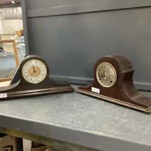 (2) VINTAGE MANTLE CLOCKS CONVERTED TO BATTERY