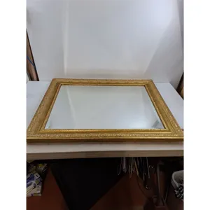 Gold Etched Wood Framed Mirror 28" x 34"