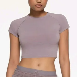 New Size XS Women's SKIMS Limited Edition Cropped Raglan T-Shirt : Zinc | Retails $80!