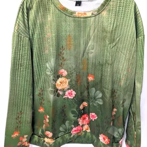 New Size 3XL Women's NORACORA Printed Floral Crewneck Longsleeve Shirt
