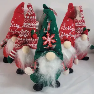 Six (6) New Chirstmas Gnome Weighted Mantle Shelf Sitters . Each measures 11" tall .