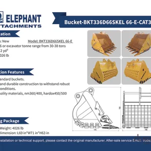 2025 Elephant BKT336D66SKEL 66-E 66 in 2 cyd Skeleton Excavator Bucket (Unused)