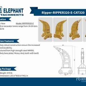 2025 Elephant RIPPER320-E Excavator Ripper - Fits Cat 320 / 18 - 26 ton (Unused)