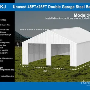2025 KJ K4525 25 ft x 45 ft Metal Double Garage Storage Building (Unused)