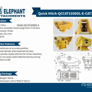 2025 Elephant QCCAT320DDL-E Excavator Coupler - Fits 17 - 23 ton (Unused)