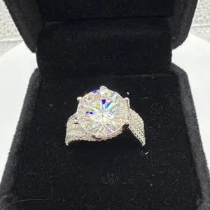 5ct Round Moissanite Set with 130 Round Cubic Zirconia 925 Silver Ring - Size 7