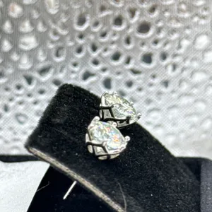 2ct Round Moissanite in Filagree Basket Heads in 925 Silver Earrings