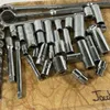 Assorted Gray Sockets and Ratchets