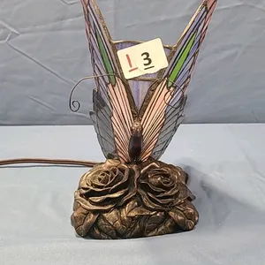 Stained Glass Style Butterfly Lamp