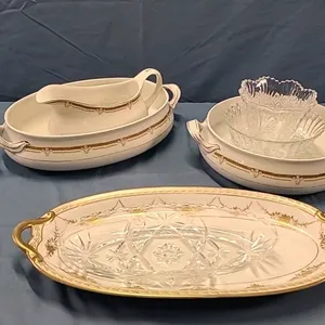 Nippon 14" Celery Bowl and 3 Alfred Meakin Serving Pieces etc.