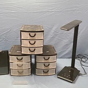 Desk Lamp, 3 -3 Drawer Plastic Units and 4 Picture Frames