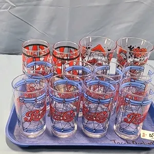 Soft Drink Glasses -8 Pepsi & 4 Coke -See Notes