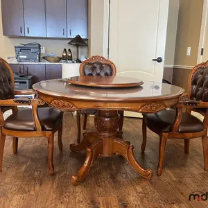 Round Table w/ 4 Arm Chairs, Table Mat and Lazy Susan Included
 UNRESERVED