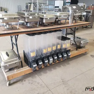 Table w/ Bulk Food Dispensers, Stainless Food Holder and Inserts 
 UNRESERVED