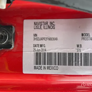 2015 International Prostar+113 T/A Sleeper Truck Tractor