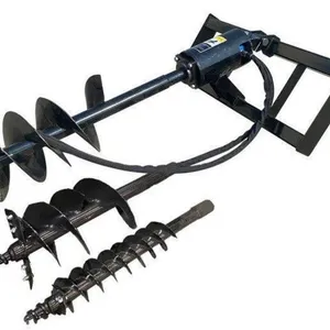 Unused Mower King Skid Steer Hyd Auger w/ (3) Bits