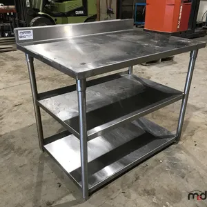 Stainless Steel Work Table w/ (2) Bottom Shelves and Back Lip
 UNRESERVED