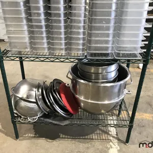 Wire Shelving Unit w/ Plastic Insert, Metal Mixing Bowl, Measuring Tools, Cutting Board and Misc.
 UNRESERVED