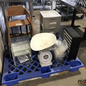 Baby Chair, Kilo Tech Scale, Baked Good Display Case, Soup Lids, Plastic Cases and Misc.
 UNRESERVED