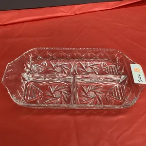 PINWHEEL CRYSTAL DIVIDED PICKLE DISH