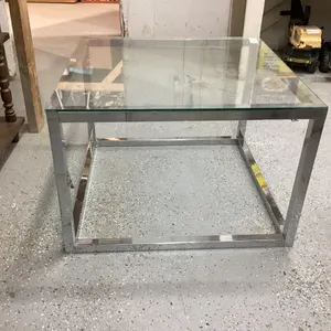 CHROME & GLASS SIDE TABLE