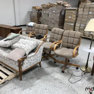 Love Seat, Vintage Style Stereo, End Table, Floor Lamp and (4) Chairs on Casters
 UNRESERVED