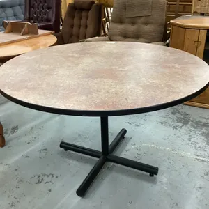 ROUND PEDESTAL TABLE - ARBORITE TOP/METAL LEGS