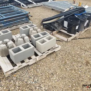 Pallet w/ Concrete Blocks, Pallet w/ Hoses, Buckets of Small Concrete Blocks and Misc. Items
 UNRESERVED