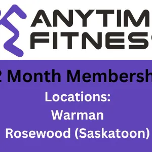 12-Month Basic Membership from Anytime Fitness (Warman & Rosewood Locations ONLY) (Retail Value $830)
 UNRESERVED