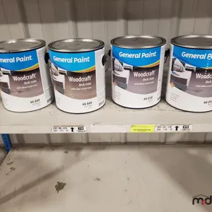 (4) Cans of General Paint Woodcraft Solid Colour Acrylic Deck Stain (Deep Base & White Base)
 UNRESERVED