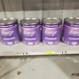(4) Cans of General Paint Breeze Bath & Trim Semi-Gloss Acrylic Latex 
 UNRESERVED