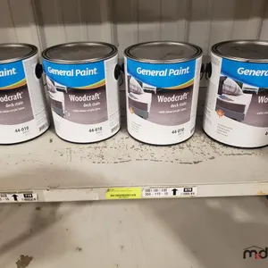 (4) Cans of General Paint Woodcraft Solid Colour Acrylic White Base Deck Stain
 UNRESERVED