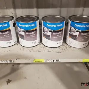 (4) Cans of General Paint Woodcraft Solid Colour Acrylic Deck Stain (White Base & Deep Base)
 UNRESERVED