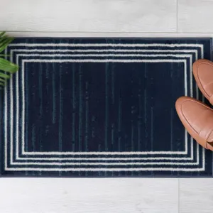 (10) Dark Blue/Off White 2' x 3' Transitional Modern Area Rugs
 UNRESERVED