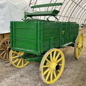 JD Horse drawn wooden grain box wagon