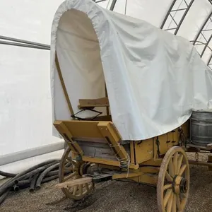 Horse drawn covered wagon