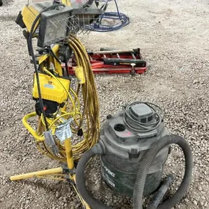 Shop Vac and shop lights on stand