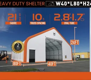 2025 HIlls Industrial 804024 40 ft x 80 ft x 24 ft Storage Building (Unused)