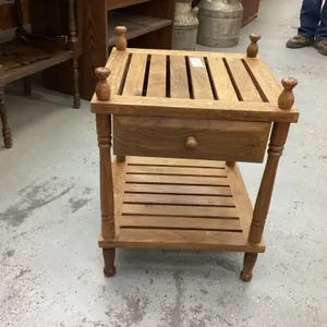 SQUARE SIDE TABLE/PLANT STAND W/ DRAWER