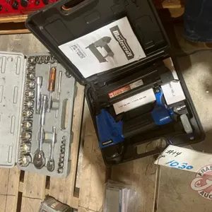 Mastercraft air powered nailer, 2 - 1" nails, Westward socket set, Powerbilt mat