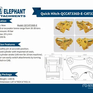 2025 Elephant QCCAT336D-E Excavator Coupler - Fits Cat 336 / 30 - 38 ton (Unused)
