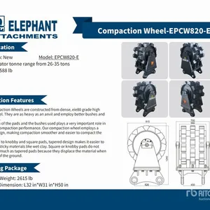 2025 Elephant EPCW820-E Excavator Compaction Wheel - Fits 26 - 35 ton (Unused)